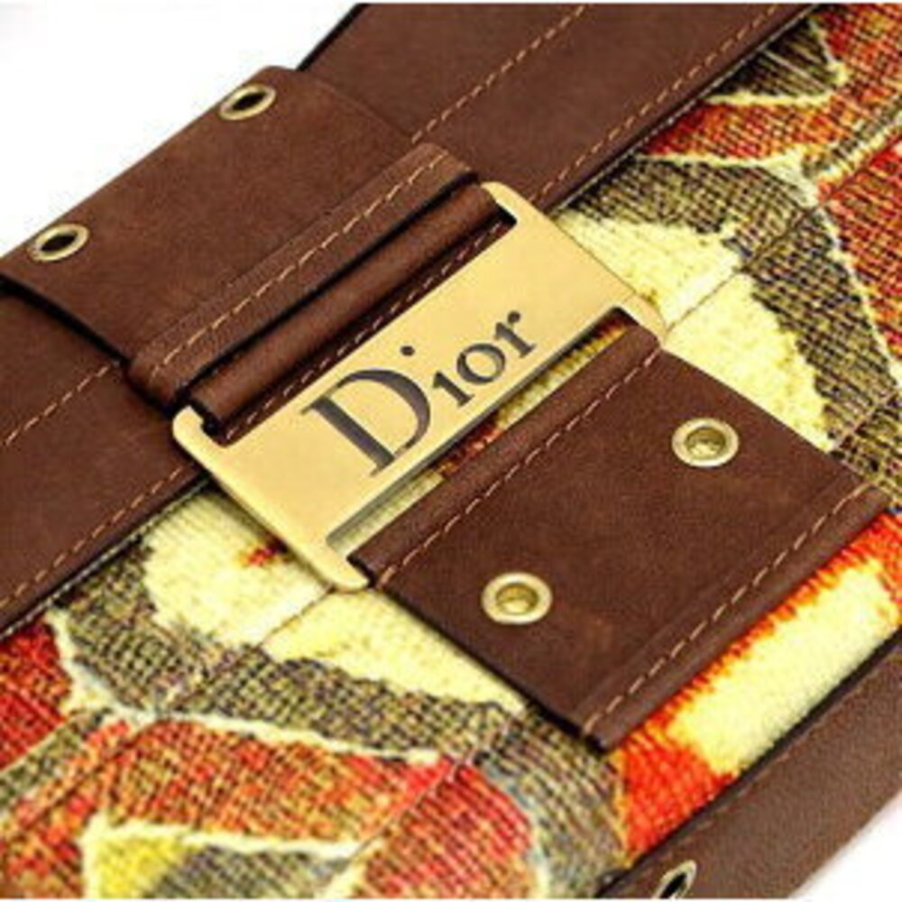 Christian Dior Street Shoulder Bag Canvas Leather Brown Orange - Picture 6 of 6